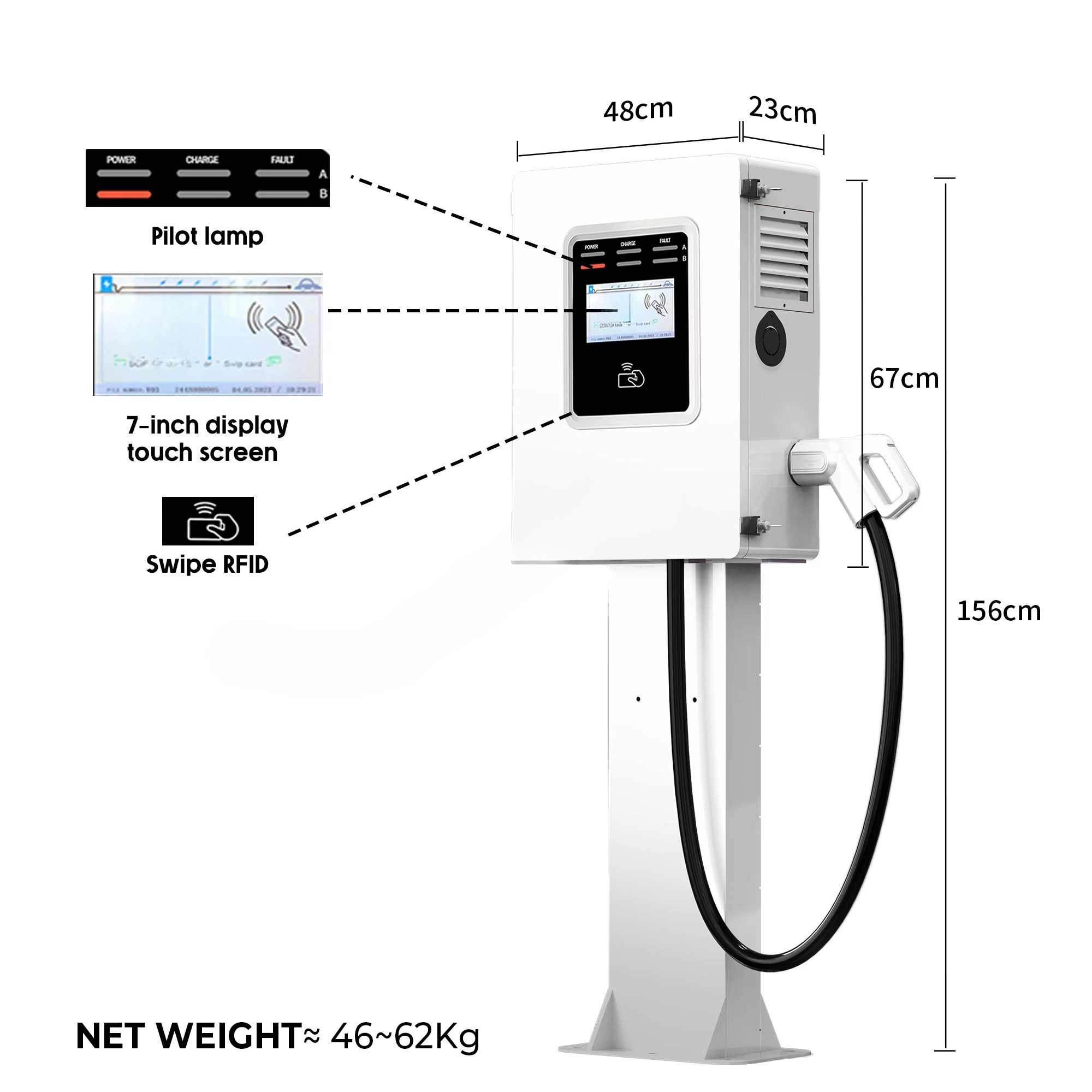 2026 Wallbox CCS2 30kW Estação - Dc Fast Charger 30Kw Wallbox Commercial avaliação e preço