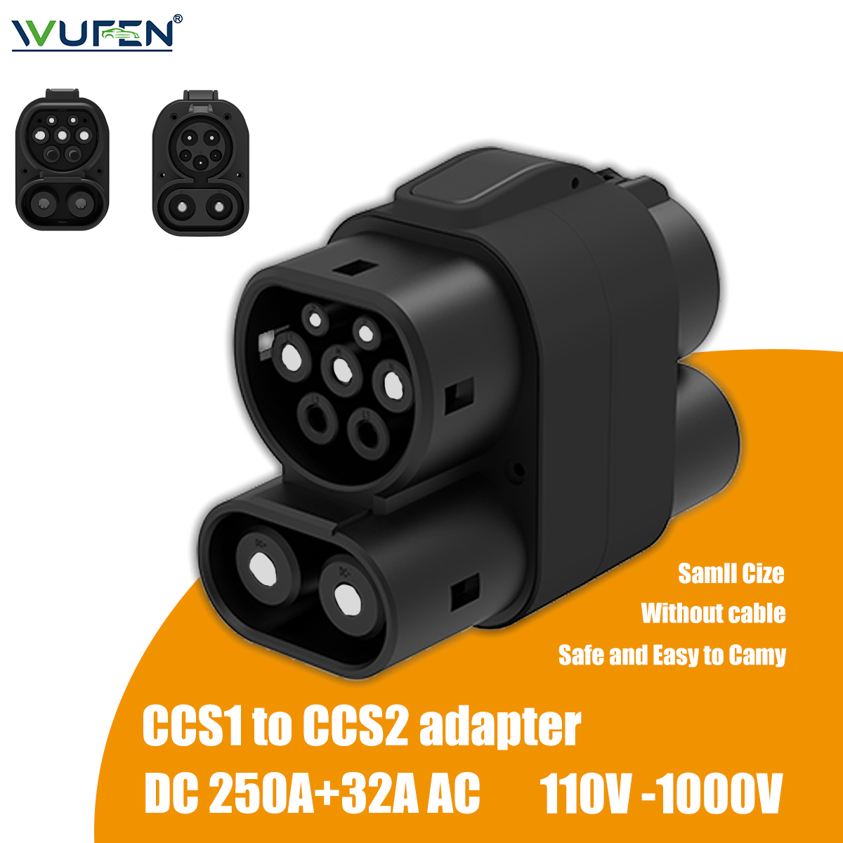 Wufen 250a + 32a ccs1 carregad - Ccs2 To Ccs1 Fast Charge Adapter 250Kw avaliação e preço