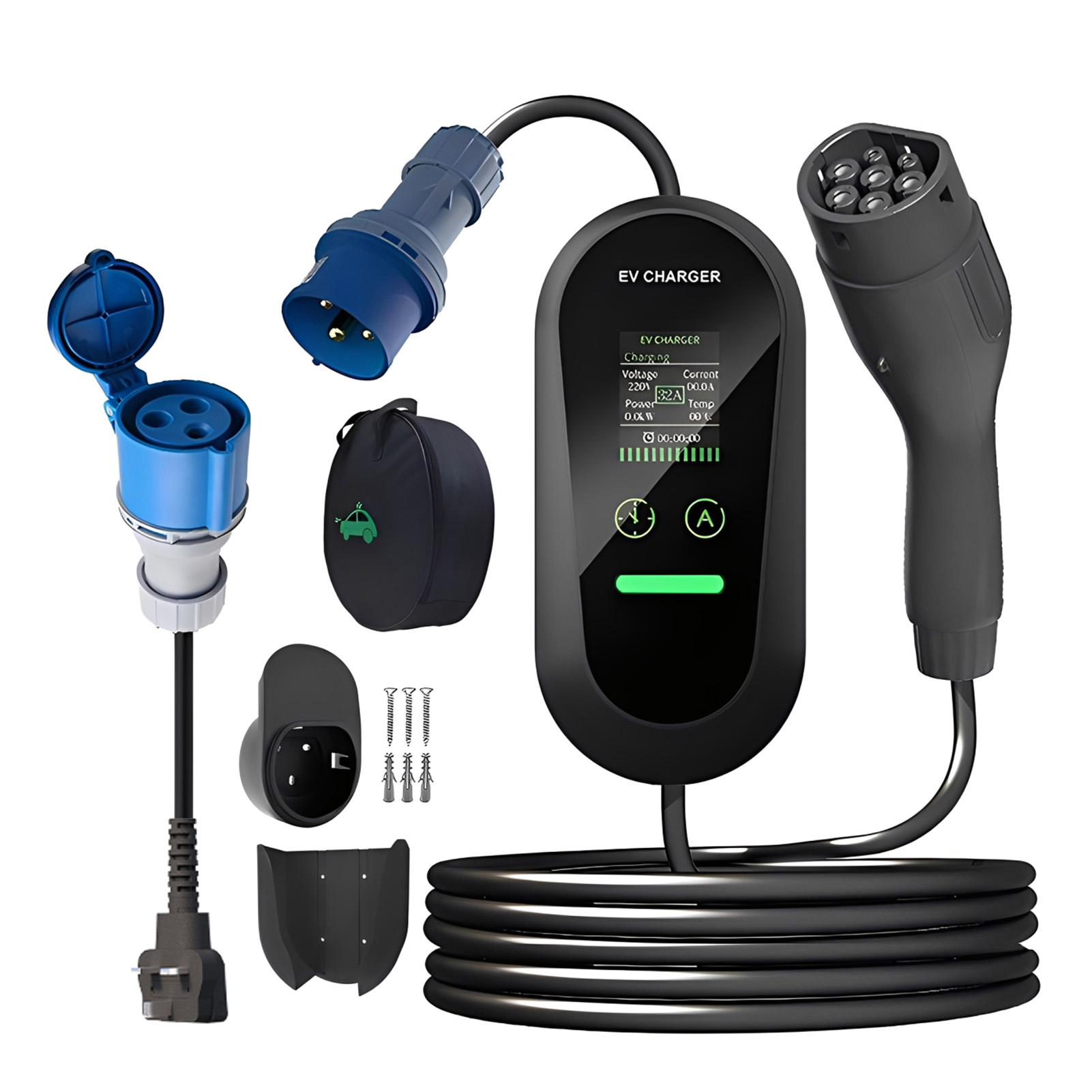 Type2 carregador ev portátil 7 - Portable Ev Charger 32A Type 2 Cee Plug avaliação e preço