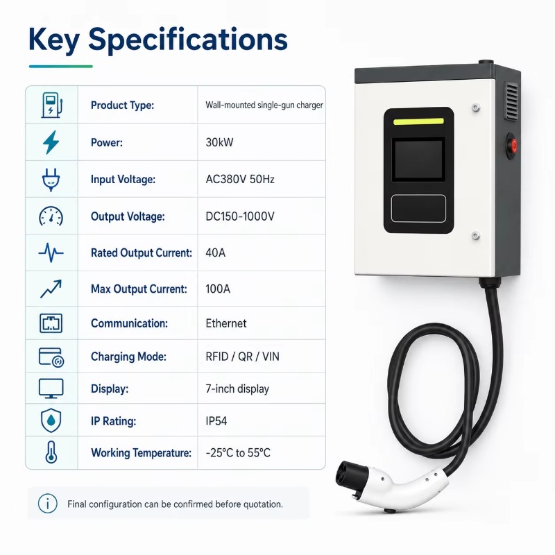 Carregador Rápido DC CCS2 de 3 - Dc Fast Charger 30Kw Wallbox Commercial avaliação e preço
